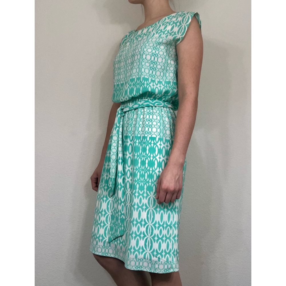 Teal & White Dress